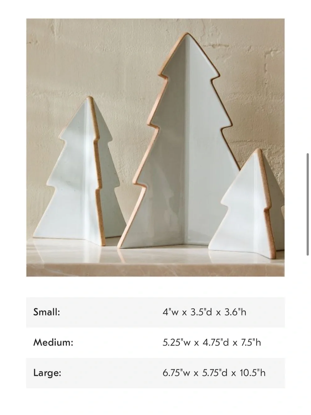 West Elm Mill Stoneware Decorative Tabletop Tree Set of 3
